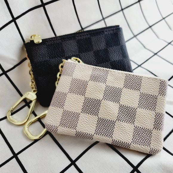 checkered coin purse